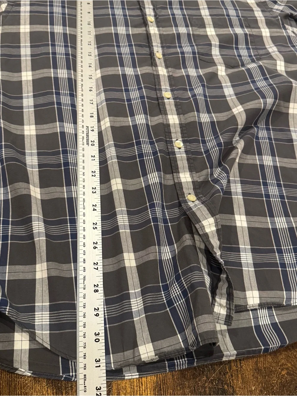 J. Crew Men's Plaid Button-Down Shirt in Gray, Blue & White